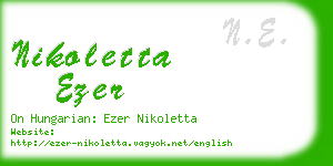 nikoletta ezer business card